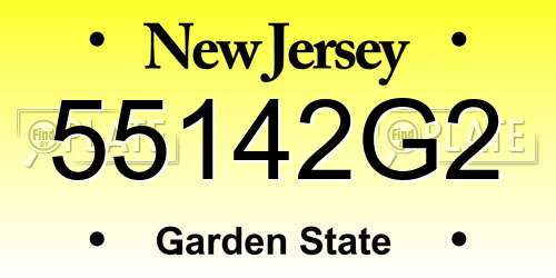55142G2 New Jersey License Plate