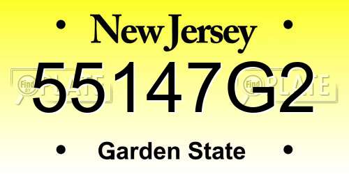 55147G2 New Jersey License Plate