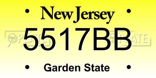 5517BB New Jersey License Plate