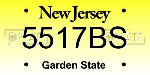 5517BS New Jersey License Plate