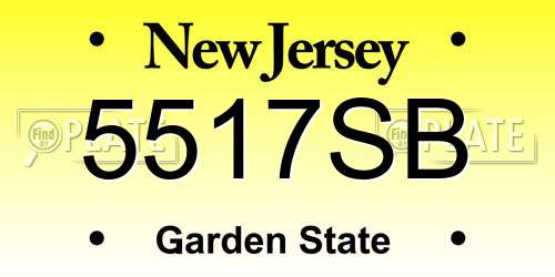 5517SB New Jersey License Plate