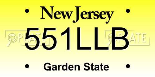 551LLB New Jersey License Plate