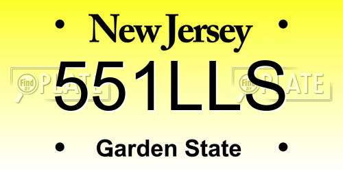 551LLS New Jersey License Plate