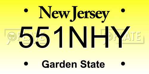551NHY New Jersey License Plate
