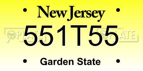 551T55 New Jersey License Plate