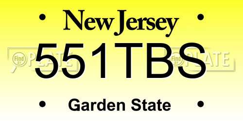 551TBS New Jersey License Plate
