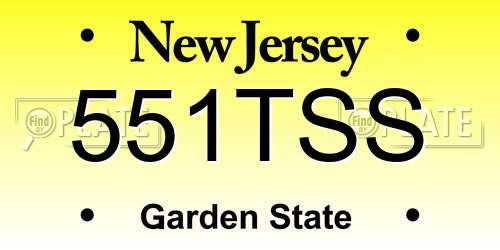 551TSS New Jersey License Plate