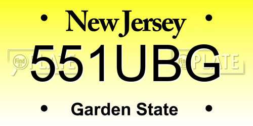 551UBG New Jersey License Plate