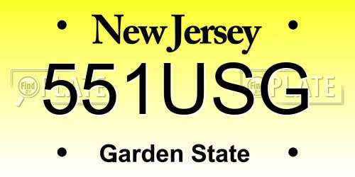 551USG New Jersey License Plate