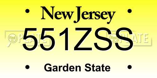 551ZSS New Jersey License Plate