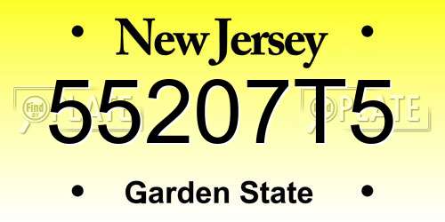 55207T5 New Jersey License Plate