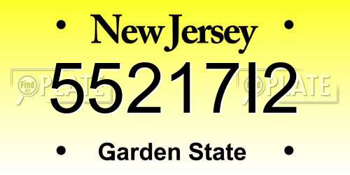55217I2 New Jersey License Plate