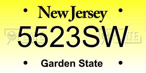 5523SW New Jersey License Plate