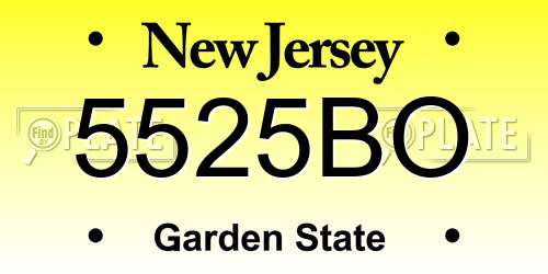 5525BO New Jersey License Plate