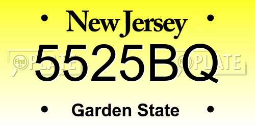 5525BQ New Jersey License Plate