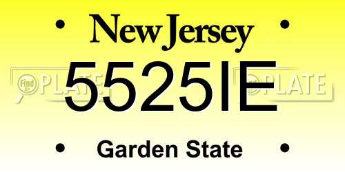 5525IE New Jersey License Plate