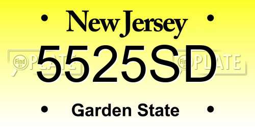 5525SD New Jersey License Plate