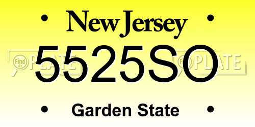 5525SO New Jersey License Plate