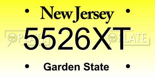 5526XT New Jersey License Plate