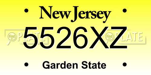 5526XZ New Jersey License Plate