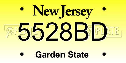 5528BD New Jersey License Plate