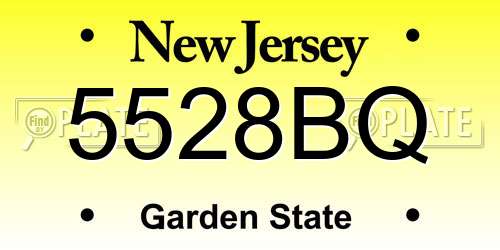 5528BQ New Jersey License Plate