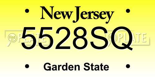 5528SQ New Jersey License Plate