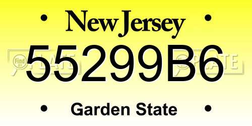 55299B6 New Jersey License Plate