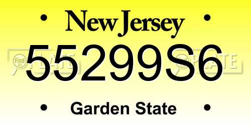 55299S6 New Jersey License Plate