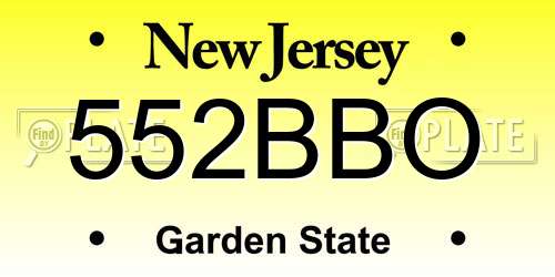 552BBO New Jersey License Plate