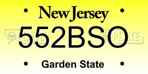 552BSO New Jersey License Plate