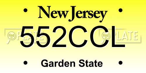 552CCL New Jersey License Plate