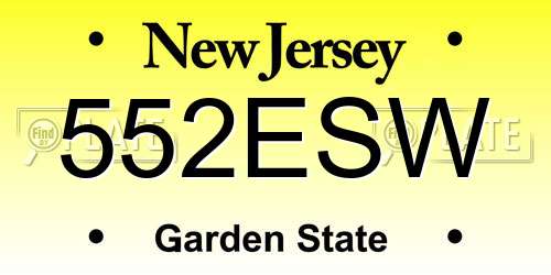 552ESW New Jersey License Plate