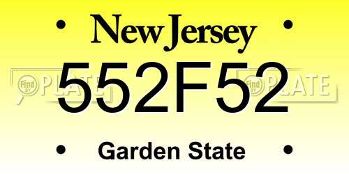 552F52 New Jersey License Plate