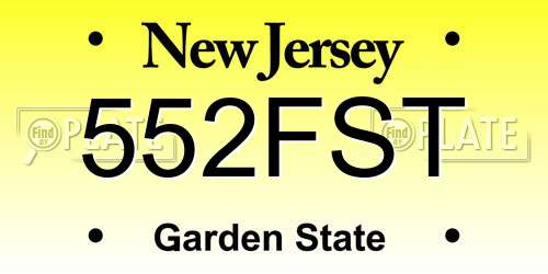 552FST New Jersey License Plate