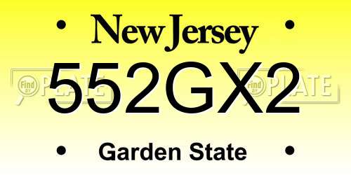 552GX2 New Jersey License Plate