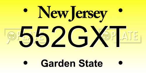 552GXT New Jersey License Plate
