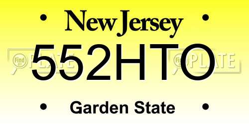 552HTO New Jersey License Plate