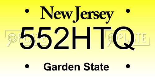 552HTQ New Jersey License Plate