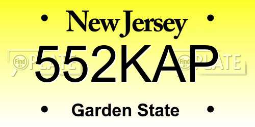 552KAP New Jersey License Plate