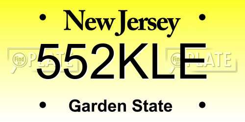 552KLE New Jersey License Plate
