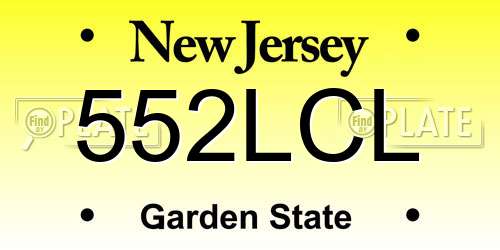 552LCL New Jersey License Plate