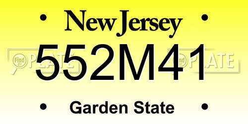 552M41 New Jersey License Plate