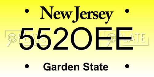 552OEE New Jersey License Plate