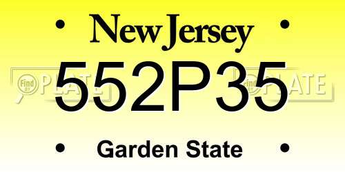 552P35 New Jersey License Plate