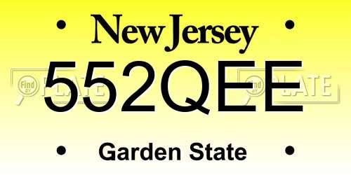 552QEE New Jersey License Plate