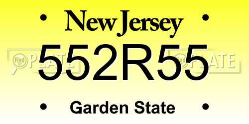 552R55 New Jersey License Plate