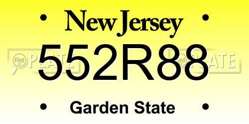 552R88 New Jersey License Plate