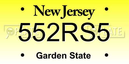 552RS5 New Jersey License Plate