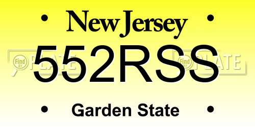 552RSS New Jersey License Plate